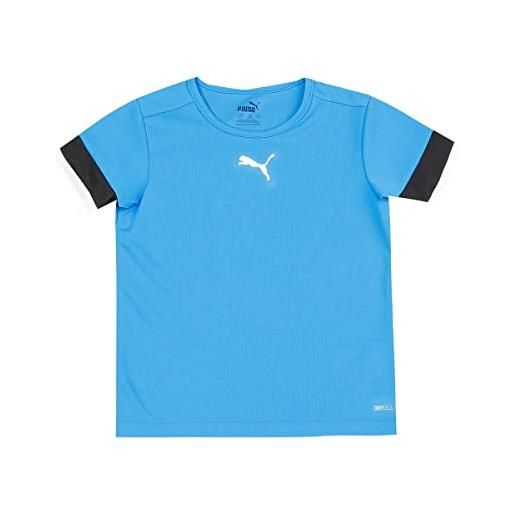 PUMA teamrise jersey jr, shirt unisex - bambini e ragazzi, team light blue-puma black-puma white, 128