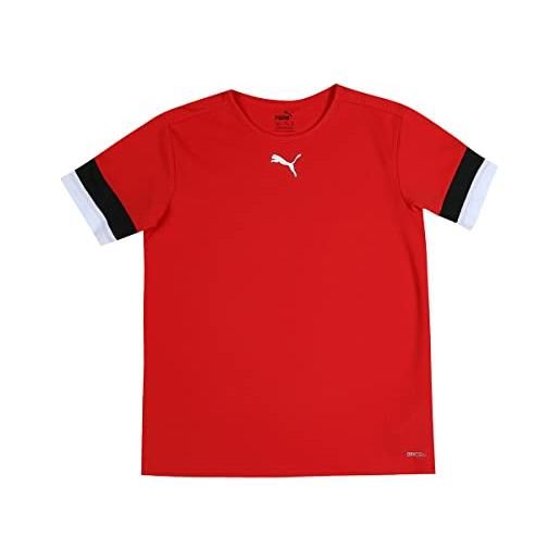 PUMA teamrise jersey jr, shirt unisex - bambini e ragazzi, peacoat-puma black-puma white, 128