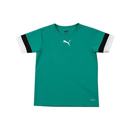 PUMA teamrise jersey jr, shirt unisex - bambini e ragazzi, pepper green-puma black-puma white, 128