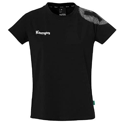 Kempa maglietta sportiva da donna e ragazza a tema pallamano, nero, xl