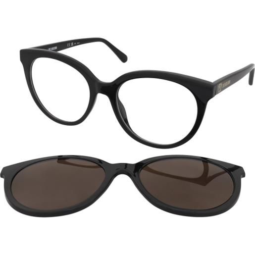 Love Moschino mol058/cs 807/70 | occhiali da vista con clip da sole | plastica | tondi | nero | adrialenti