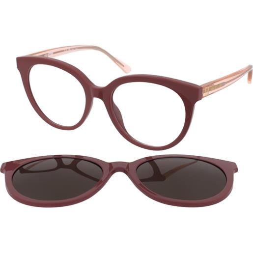 Love Moschino mol058/cs g3i/70 | occhiali da vista con clip da sole | plastica | tondi | viola | adrialenti