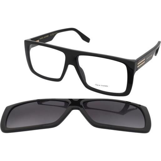 Marc Jacobs marc 672/cs 807/9o | occhiali da vista con clip da sole | unisex | plastica | rettangolari | nero | adrialenti