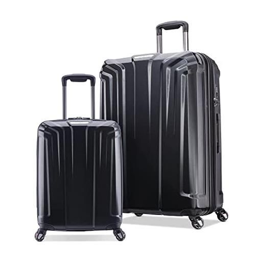 Samsonite endure - set di 2 valigie rigide, espandibili, chiusura tsa, porta usb, nero , set bagagli hardside