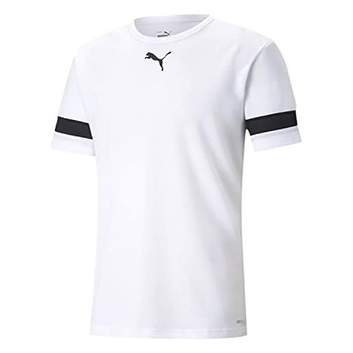 PUMA teamrise jersey jr, shirt unisex - bambini e ragazzi, puma white-puma black-puma white, 152