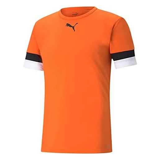PUMA teamrise jersey jr, shirt unisex - bambini e ragazzi, golden poppy-puma black-puma white, 140