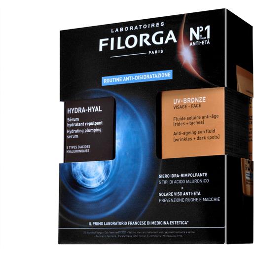 Filorga cofanetto duo siero siero hydra-hyal 30ml + protezione solare viso uv-bronze spf50+ 40ml