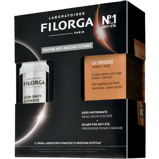 Filorga cofanetto duo siero skin unify 30ml + protezione solare viso uv-bronze spf50+ 40ml