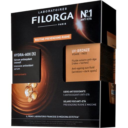 Filorga cofanetto duo siero siero hydra-aox[5] 30ml + protezione solare viso uv-bronze spf50+ 40ml