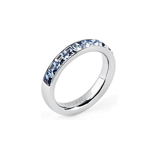 Brosway - sintonia - anello tring mis. 14 acciaio e swarovski light sapphire btgc49b