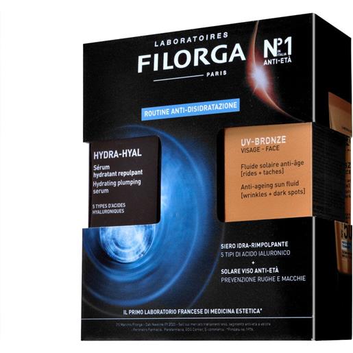 Filorga cofanetto duo siero siero hydra-hyal 30ml + protezione solare viso uv-bronze spf50+ 40ml Filorga