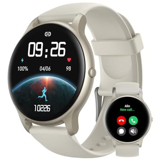 Parsonver smartwatch uomo chiamate bluetooth, 100 + modalità sportive, 1.32 fitness sportivo orologio fitness monitor del spo2/sonno/cardiofrequenzimetro, smart watch argento stellare sprod1