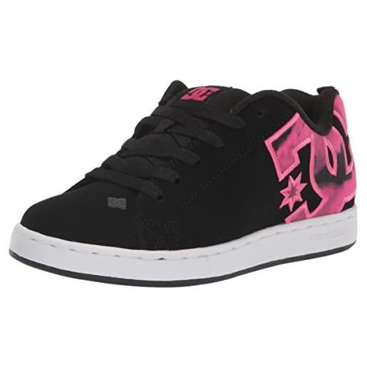 DC Shoes dc court graffik-scarpe da skate casual da donna, bianco, nero, rosa, 37 eu