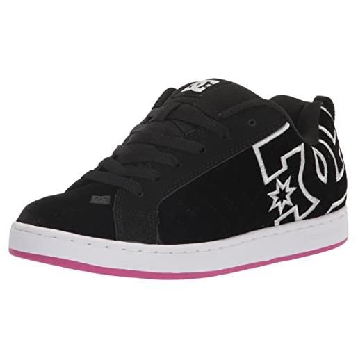 DC shoes dc court graffik-scarpe da skate casual da donna, skateboard, bianco, nero, rosa, 37.5 eu