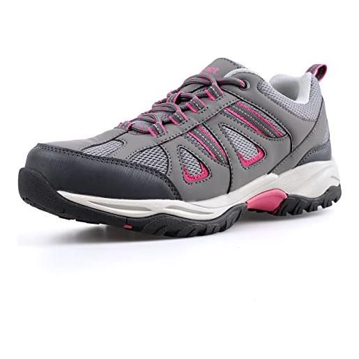 riemot stivali da trekking impermeabili da donna, scarpe, grigio/rosa, 38 eu