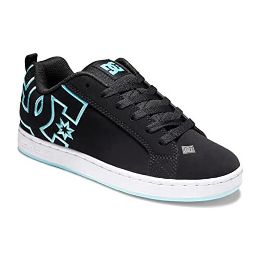 DC Shoes dc court graffik-scarpe da skate casual da donna, nero e blu, 3 uk