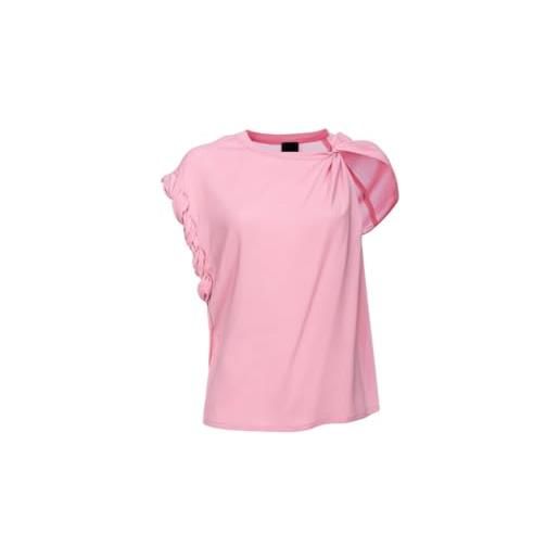 Pinko tindaro blusa georgette stretch t-shirt, z99_nero limousine, xxl donna