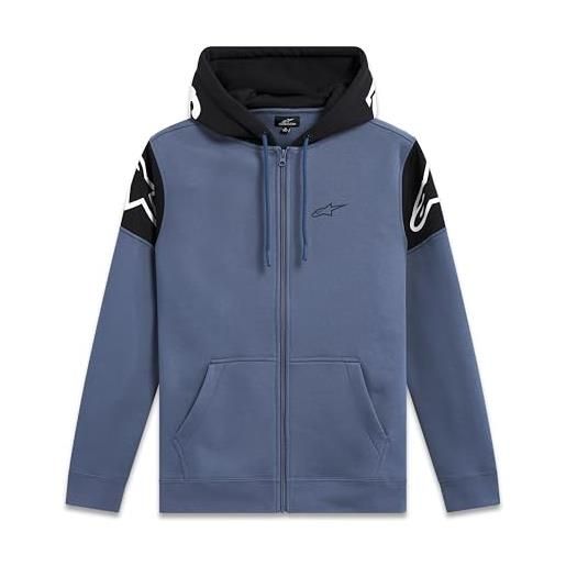Alpinestars velocity hoodie felpa con cappuccio, blu ardesia/nero, s uomo