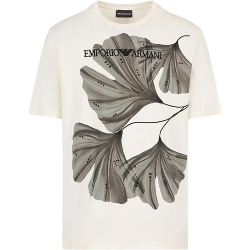 EMPORIO ARMANI t-shirt con stampa frontale logata neutro / s