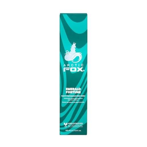 ARCTIC FOX tintura per capelli semipermanente vibrante 100% vegana e cruelty-free - emerald fortune 165 ml e