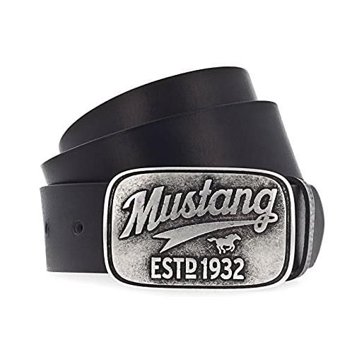 Mustang leather belt 4.0 w105 black - accorciabile