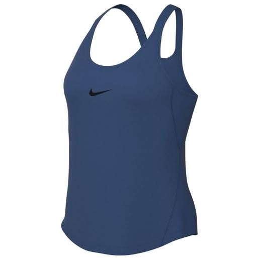 Nike w nk one classic df strpy tank top, court blue/black, s donna