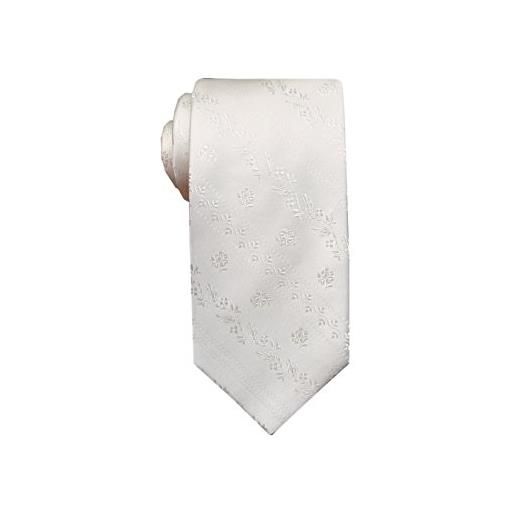 Remo Sartori - elegante cravatta bianca sposo per cerimonia in pura seta, made in italy, uomo