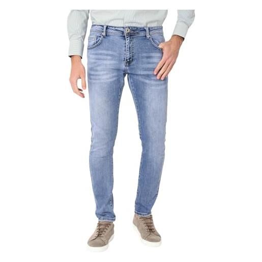 Ciabalù jeans uomo slim fit elasticizzati pantaloni estivi in denim 5 tasche in cotone (it, numero, 52, regular, regular, blu)