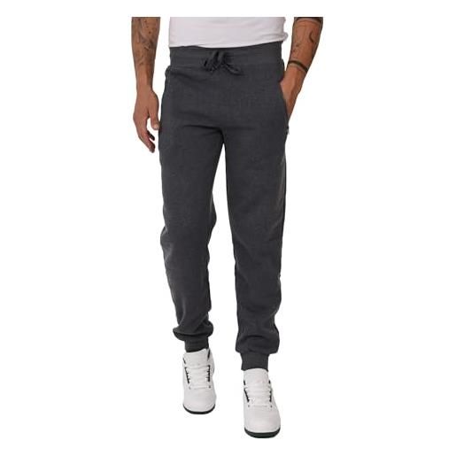 Ciabalù pantaloni tuta uomo invernali felpati con elastici alle caviglie (xl, grigio)