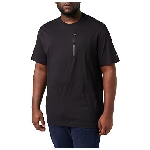 Champion legacy x-pro zip pocket s/s t-shirt, uomo, ottanio/nero, xl