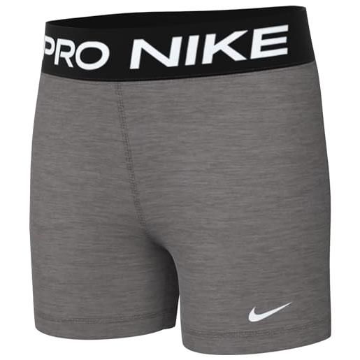 Nike g np df 5 in short pantaloncini, carbon heather/white, 8-9 anni bambina