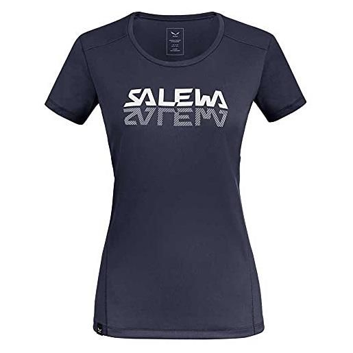 SALEWA * sporty graphic dry w s/s tee maglietta da donna, donna, maglietta, 00-0000027840, blazer blu navy, 34