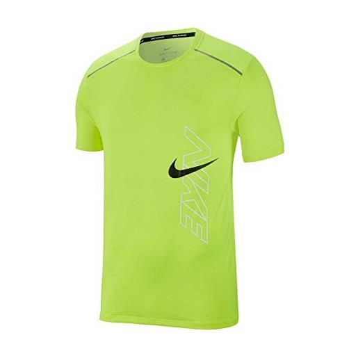 Nike df brthe rise 365 h gx, t-shirt uomo, volt/reflect black, l