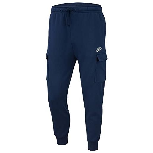 Nike club cargo bb - pantaloni sportivi da uomo, uomo, pantaloni sportivi, cd3129-410, blu, 2xl-t