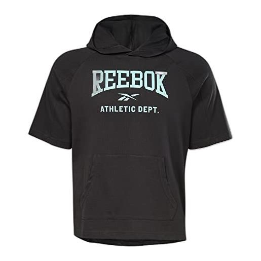 Reebok workout ready graphic short sleeve felpa, black, l unisex-adulto