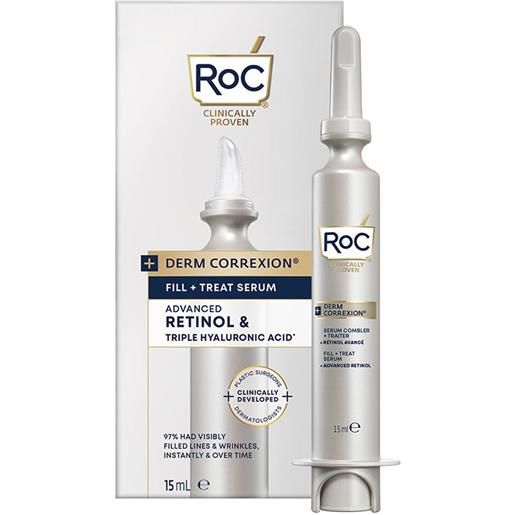 RoC derm correxion - fill + treat siero viso retinolo e acido ialuronico, 15ml