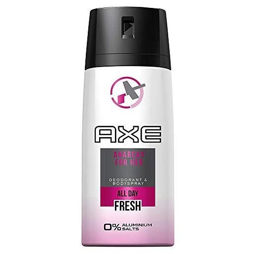 AXE domestos axe deo spray anarchy for her senza alluminio 150 ml, confezione da (3 x 150 ml)