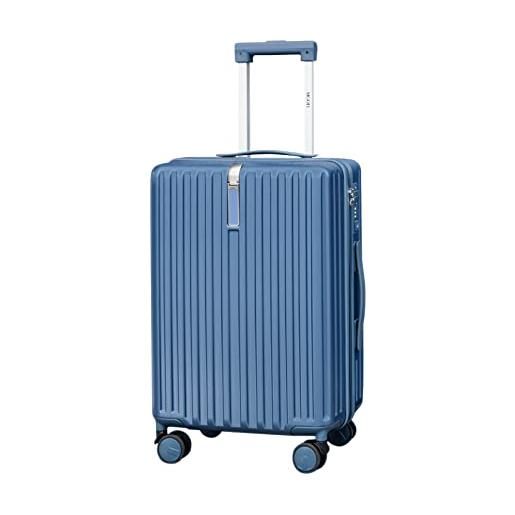 MGOB bagaglio a mano valigia da cabina pc custodia rigida resistente e leggera con blocco tsa e ruote girevoli (20, blu)