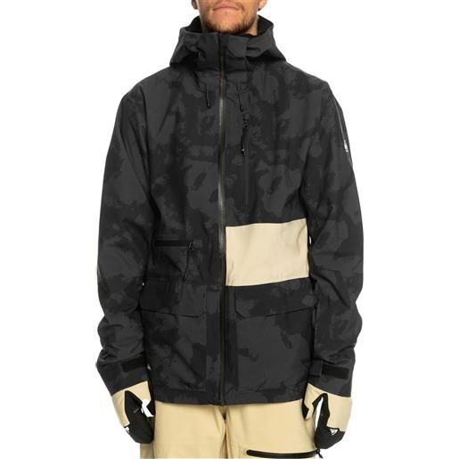 Quiksilver - giacca da snowboard - s carlson stretch quest jacket tie dye true black per uomo - taglia s, l - nero