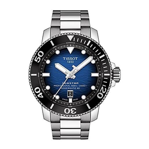 Tissot orologio Tissot automatico seastar 2000 professional valvola elio powermatic 80 nero e blu t120.607.11.041.01