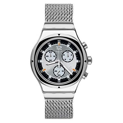 Swatch orologio cronógrafo quarzo uomo con cinturino in acciaio inox yvs453mb