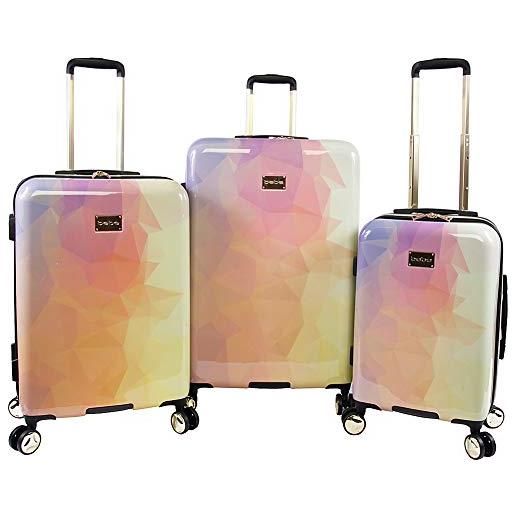 Bebe emma - set di valigie da donna, 3 pezzi, gradiente poly (multicolore) - be-pc-5600-3-grpy