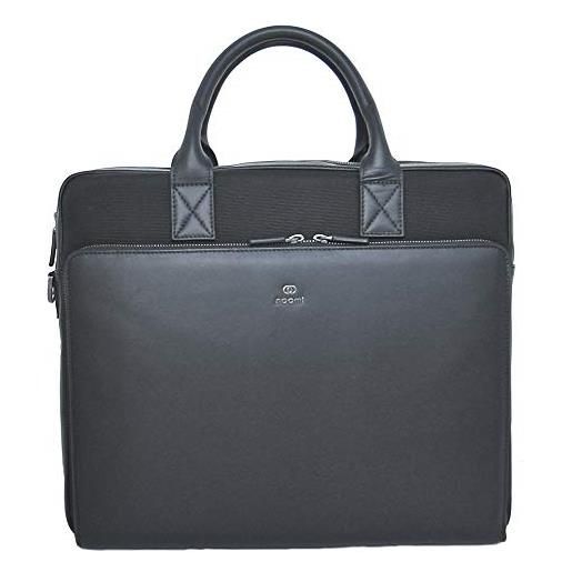 Noomi mayfair bag, borsa professionale in vera pelle e tessuto cartella, 44 cm, nero