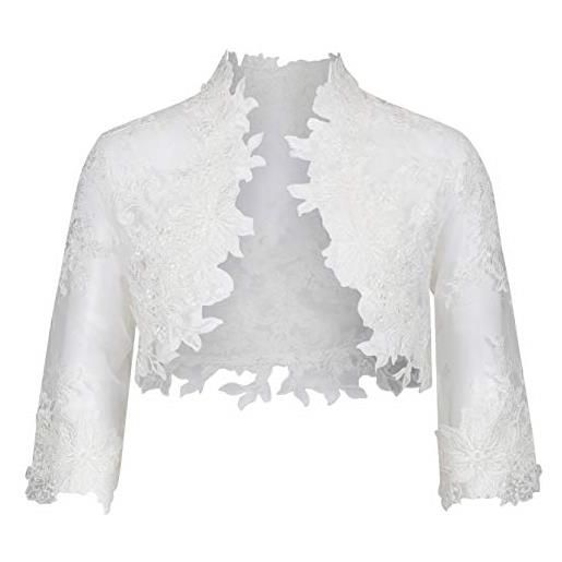Nina Brautmoden bolero - giacca in pizzo per comunione/comunione k-106 bianco 128 cm
