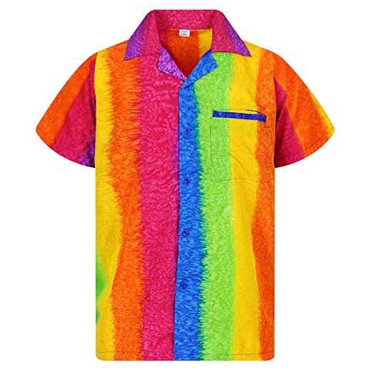 V.H.O. funky camicia hawaiana, rainbow vertical, multicolore, 9xl