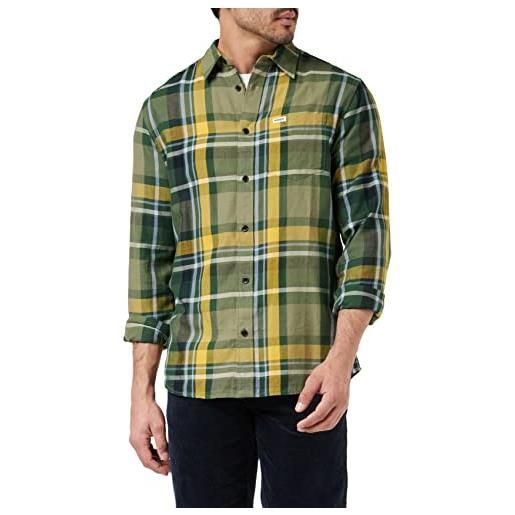 Wrangler 1 pocket shirt camicia, deep lichen green, x-large uomini