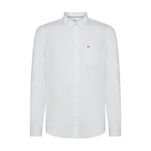 SUN68 camicia linen b/d con colletto classico (bianco) l