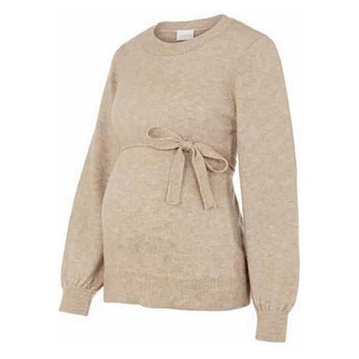 Mamalicious vaschetta l/s knit top a. Noos maglione, natural melange, xl donna