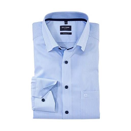 Olymp uomo camicia business a maniche lunghe luxor, modern fit, under button down, marine 18,42