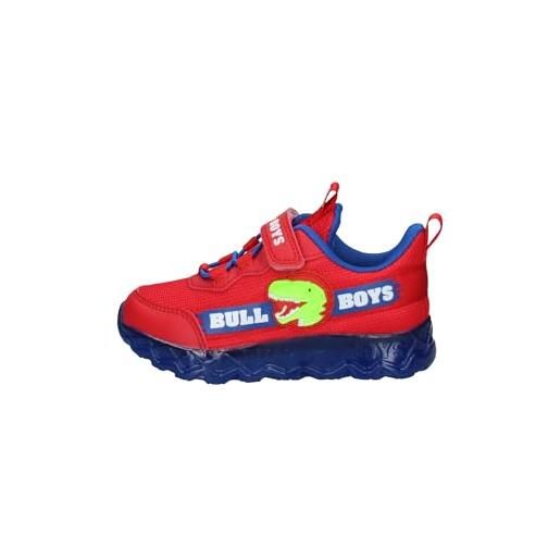 Bull Boys t-rex rosso luci e impronta scarpe sneaker bambini. Numeri dal 26 al 33 (t-rex rosso, sistema taglie calzature eu, bimbo (0-5 anni), numero, media, 27)